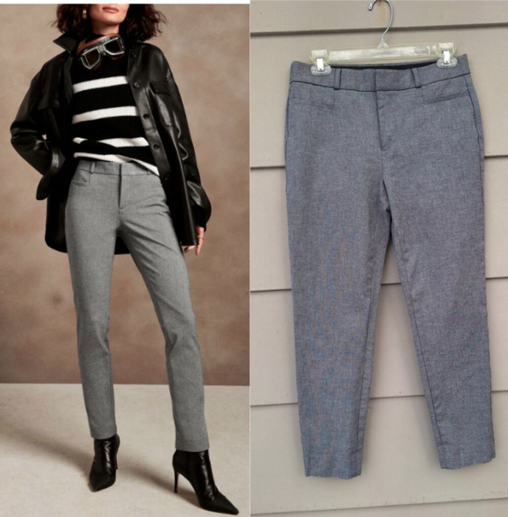 Banana Republic Sloan Womens skinny slim Dressy Pants Gray Size 4 Career Preppy